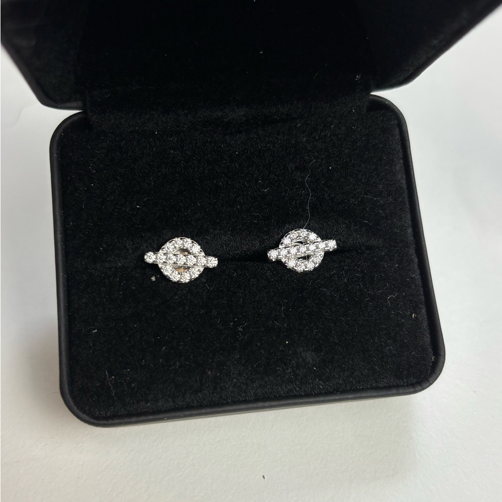 Elegant Moissanite and Silver Stud Earrings